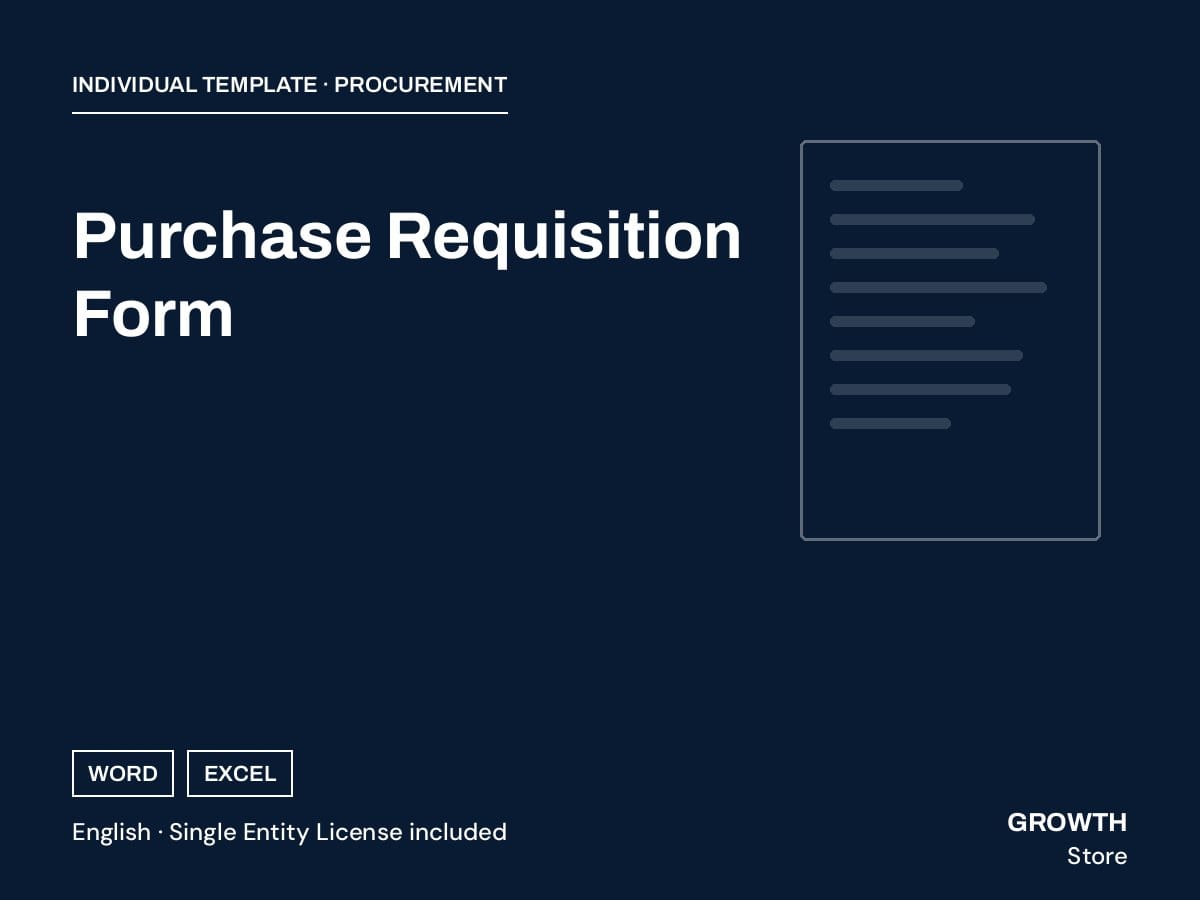 Purchase Requisition Form — cover