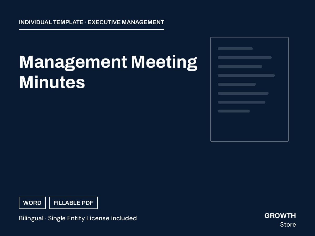 Management Meeting Minutes — cover